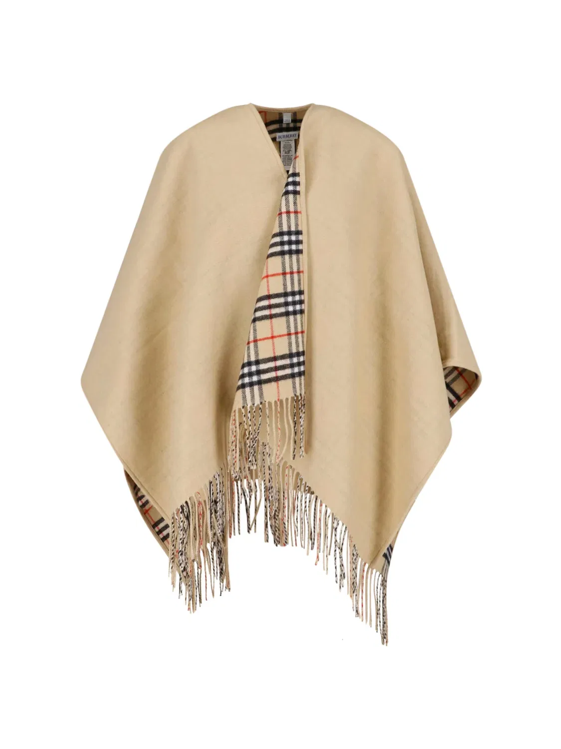 Женская куртка-пончо с бахромой Burberry, Neutrals