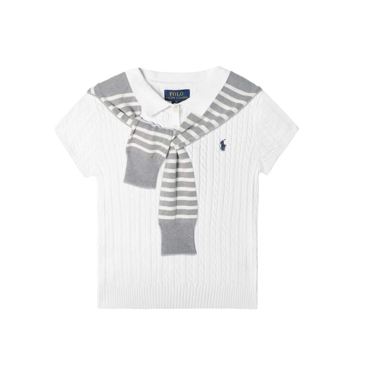 Детский свитер с поло и воротником Stripes Letter Polo Ralph Lauren