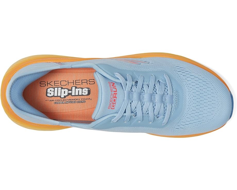 Кроссовки SKECHERS Max Cushioning Elite 2.0 Solace Hands Free Slip-Ins, цвет Blue/Orange — фото 2