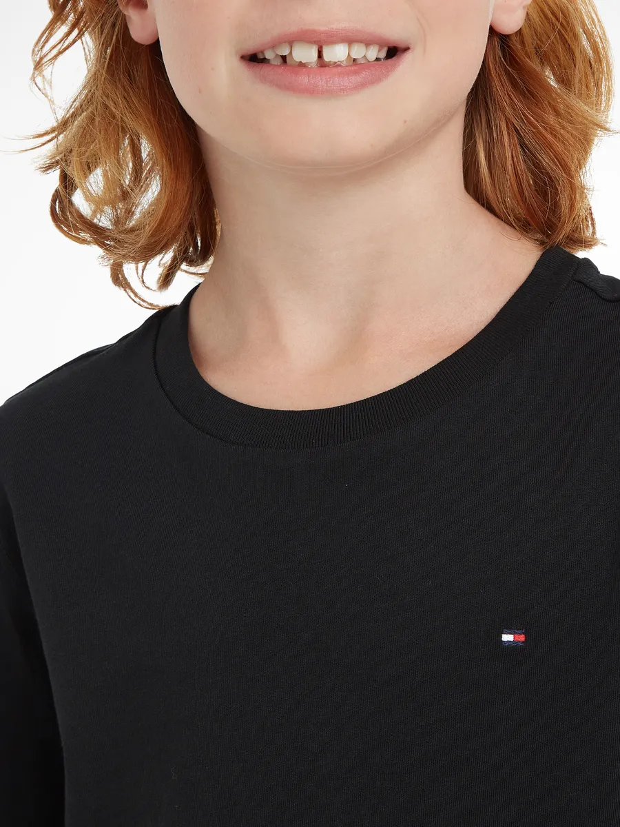 Рубашка с длинными рукавами Tommy Hilfiger "BOYS BASIC CN KNIT L/S", детская Kids Junior MiniMe, для мальчиков, антрацит — фото 3