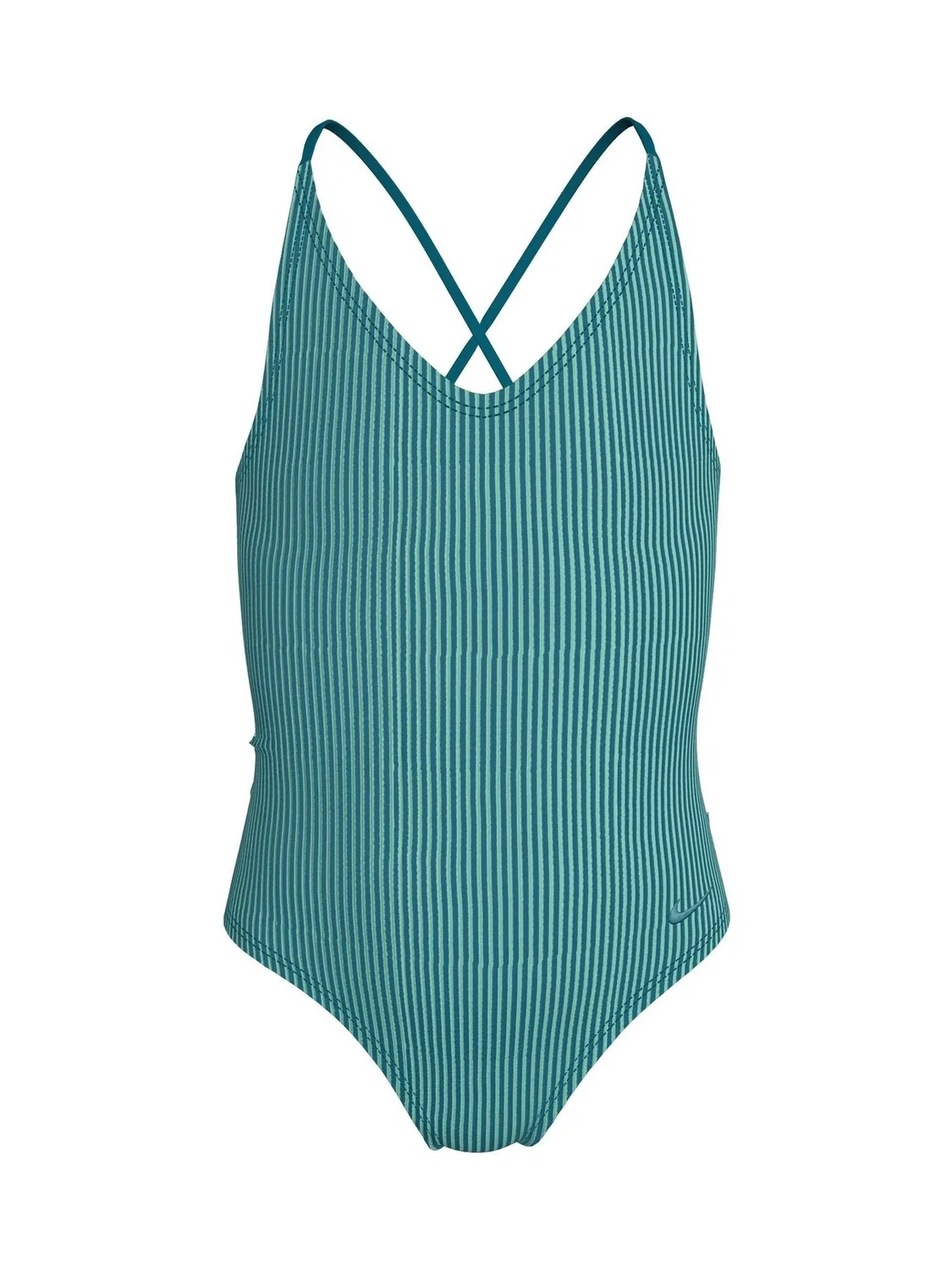 Купальник слитный Nike Blue Ripple Texture Striped Lace Up One Piece Swimsuit, синий — фото 4