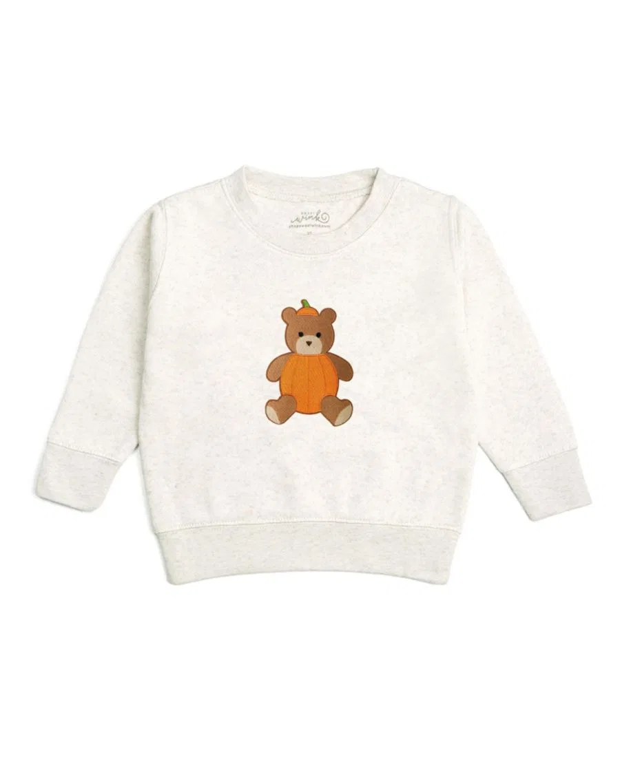 Свитшот с принтом медведя Pumpkin Teddy Bear Patch Sweet Wink, Natural Heather