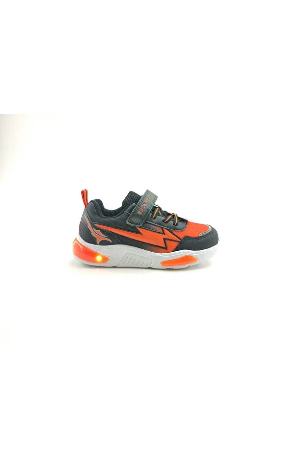 Детские кроссовки для мальчиков со светодиодами Cyrus 3022 Buckhead, Black / Orange
