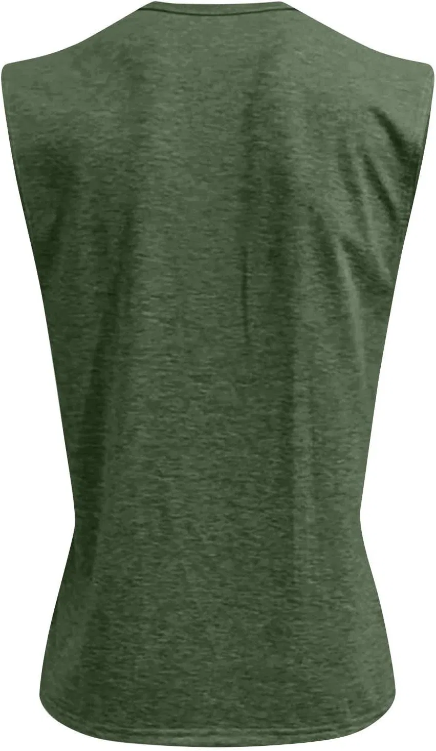 Мужская майка-безрукавка с принтом Muscle Relaxed Fit, Dark Green — фото 4