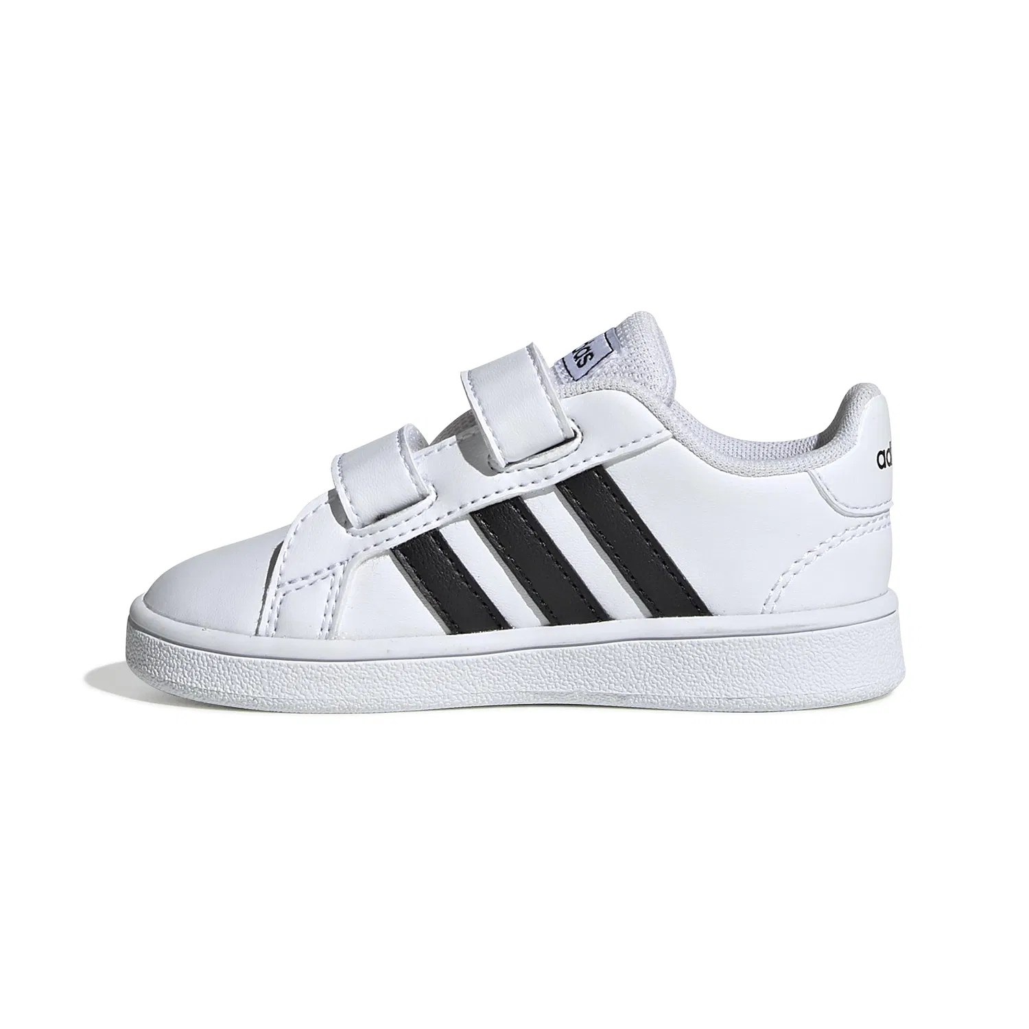 Детские кроссовки на липучках Grand Court I Adidas, White Core Black White — фото 2