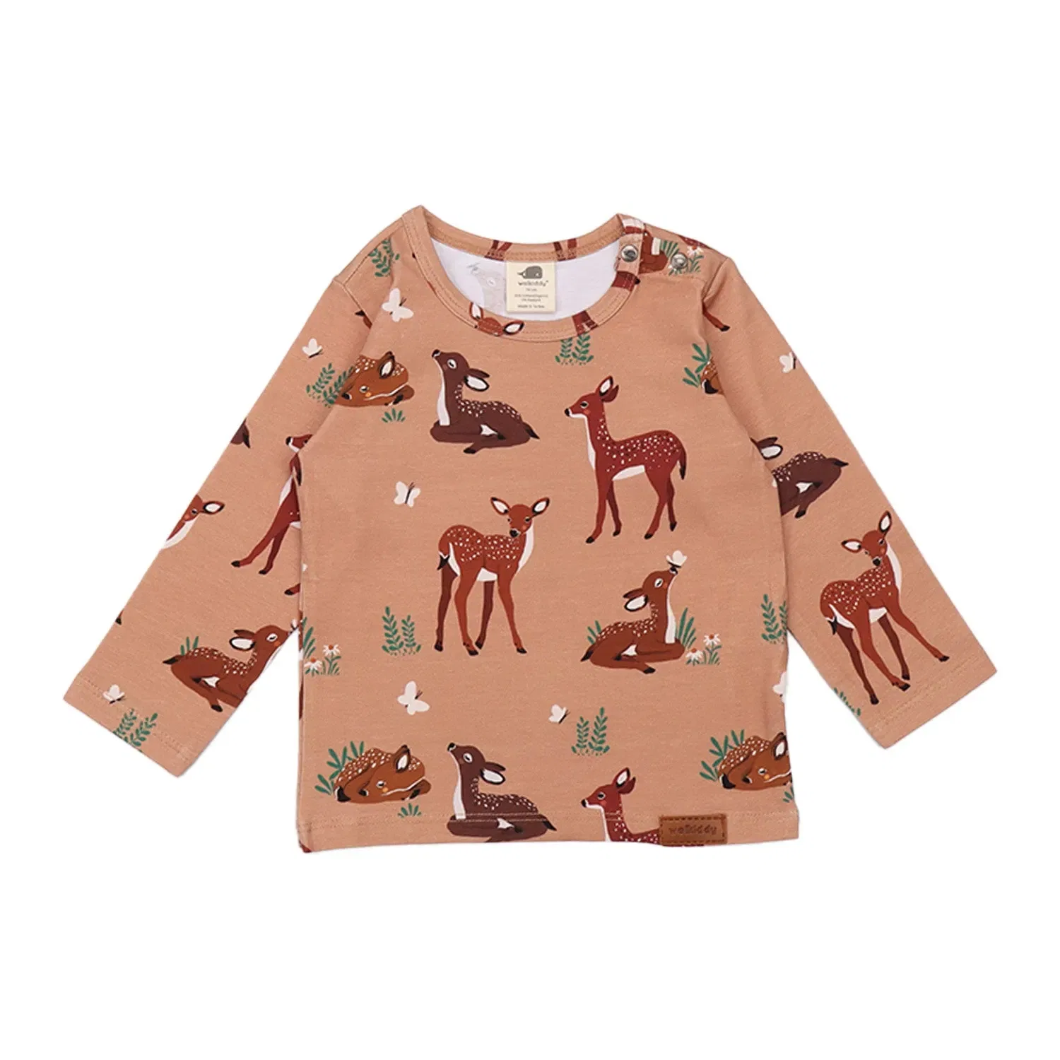 Лонгслив хлопковый Baby Deers Walkiddy, бежевый
