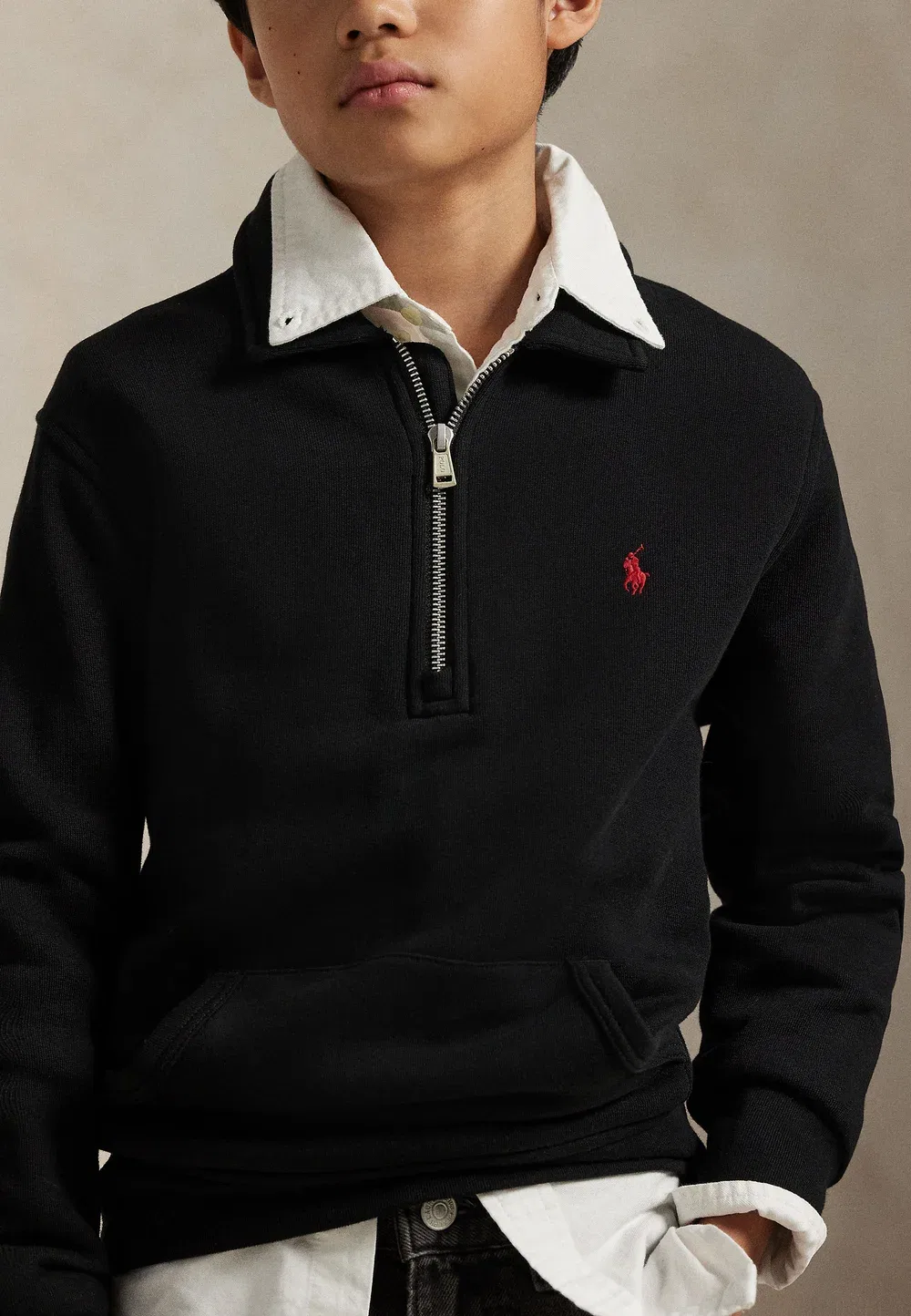 Толстовка с флисовым воротником, размер 7-14 лет Polo Ralph Lauren, Black — фото 4