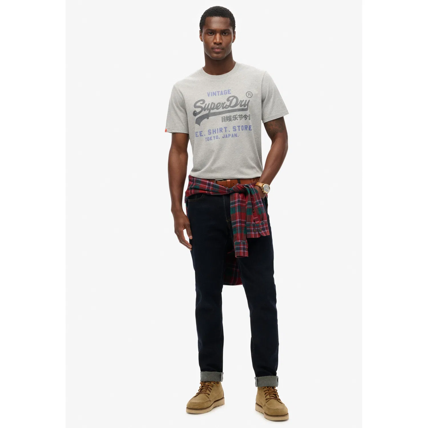 Мужская футболка с круглым вырезом Superdry, College Grey Marl — фото 4
