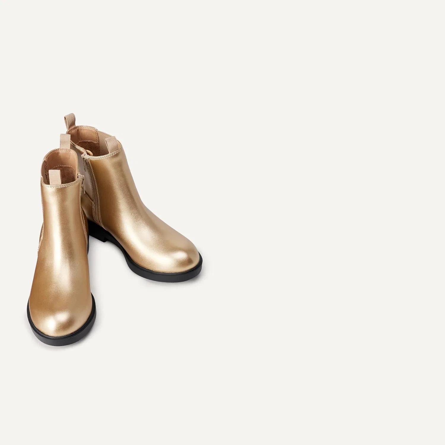 Детские ботинки-челси для девочек Amazon Essentials, Gold Faux Leather — фото 3