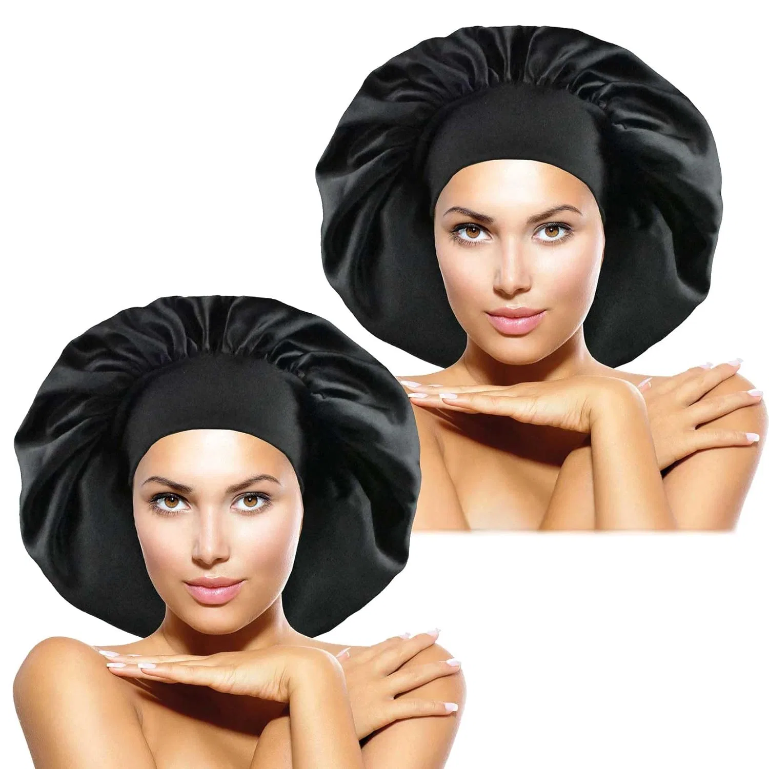 Шапочка для душа Satin, AILONSHAWN, XL, Black&Black