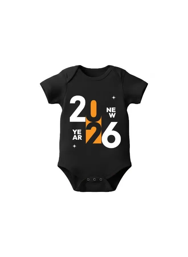 Боди-комбинезон с новогодним принтом 2026 Sitara Fashions, черный — фото 2