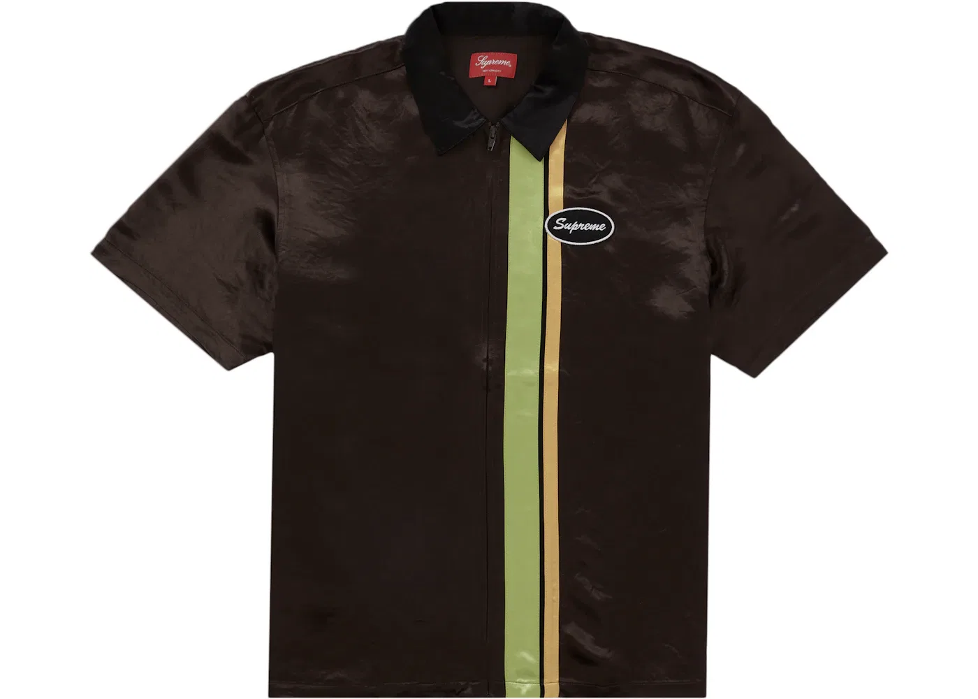 Мужская рубашка сатиновая с коротким рукавом Supreme, Brown
