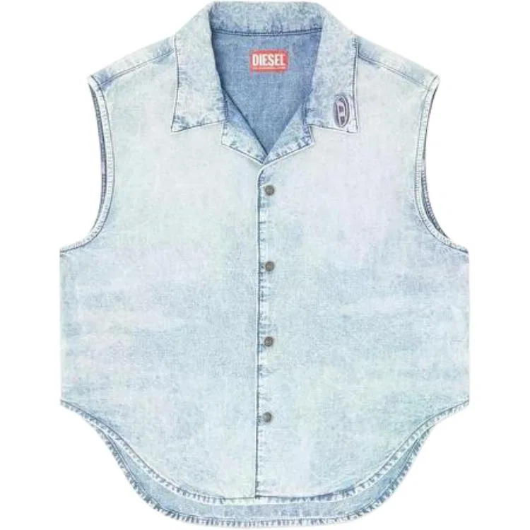 Женская рубашка с квадратным воротником Light Blue DIESEL, Light Blue