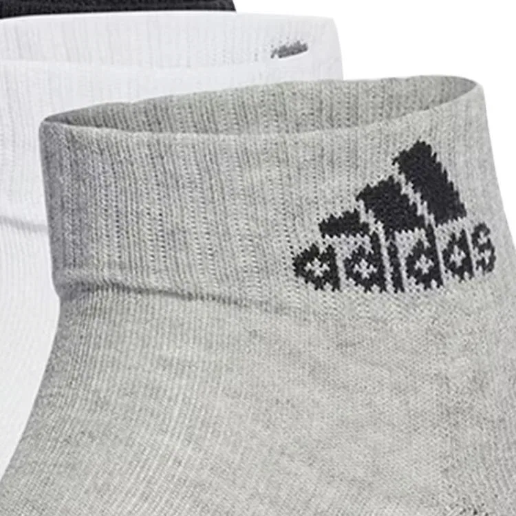 Детские носки-невидимки, комплект из 3 пар, Adidas, Gray/White/Black — фото 4
