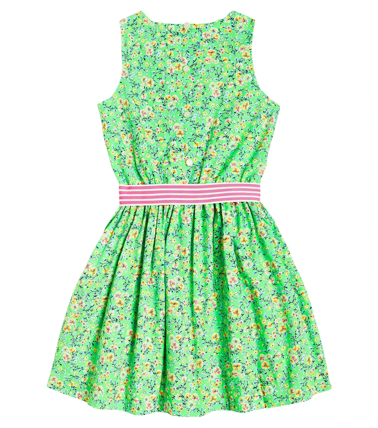 Платье хлопковое с цветочным принтом Palais Floral Lt Green Polo Ralph Lauren Kids, зеленый — фото 3
