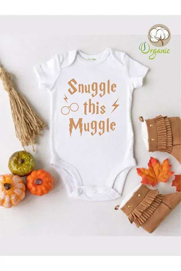 Детское боди-комбинезон для новорожденных с принтом Snuggle this muggle Limon, White