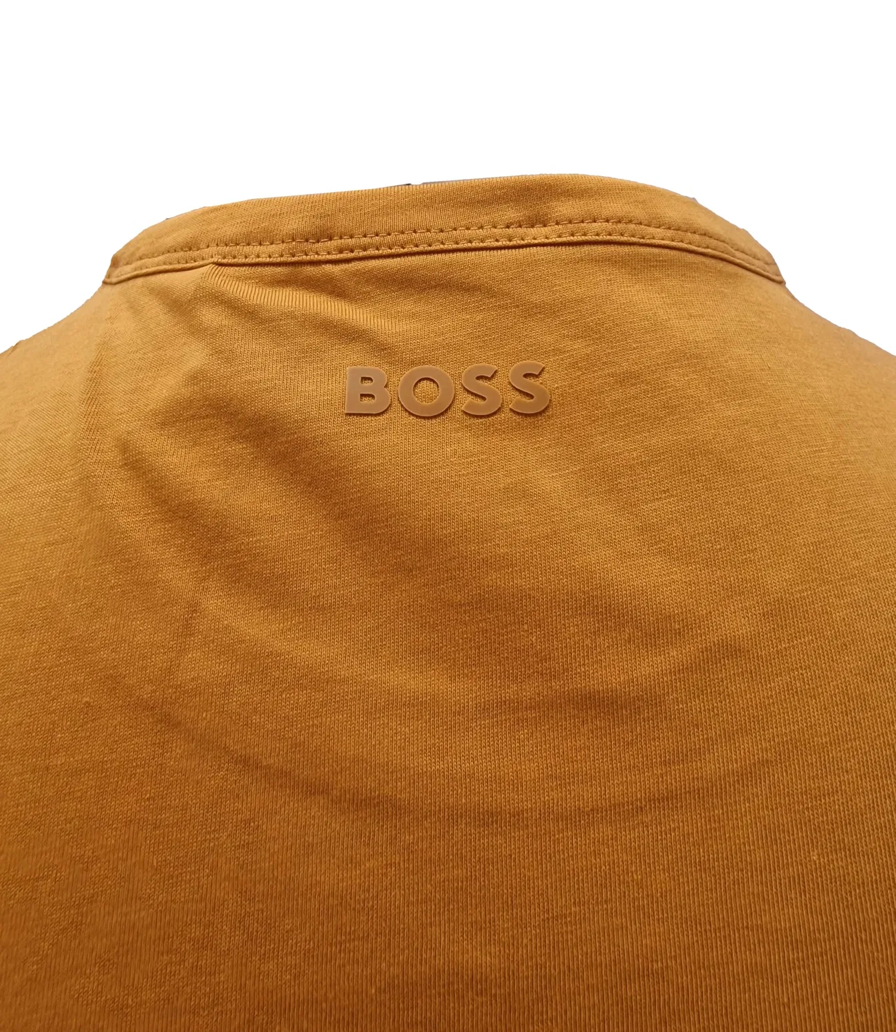 Мужская футболка с коротким рукавом и крупным логотипом Teebo BOSS, Dark Yellow — фото 4