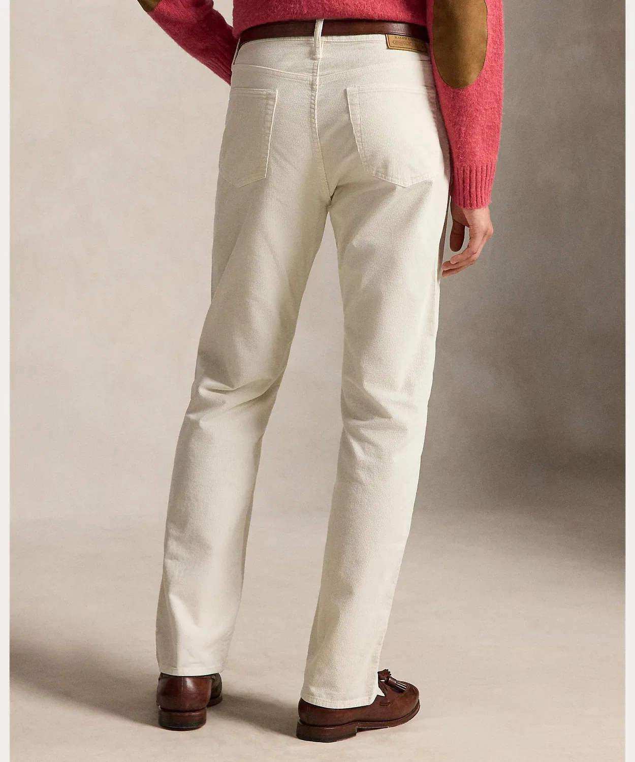Мужские классические брюки из вельвета с пятью карманами Straight Fit Corduroy Pants POLO RALPH LAUREN, White — фото 3
