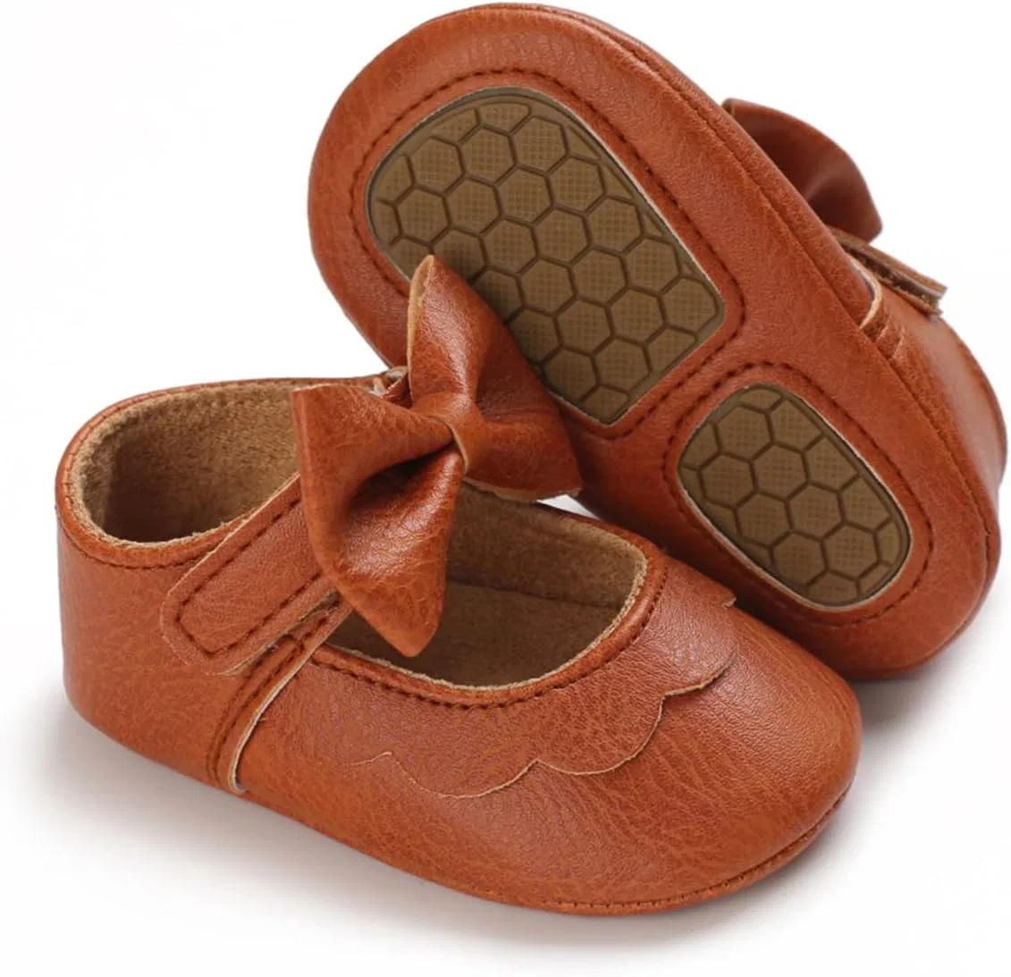 Детские туфли Мэри Джейн для девочек с бантом LAFEGEN, Brown