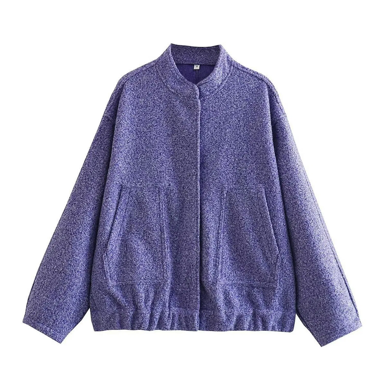 Женская свободная куртка с принтом, модель Nuova Giacca Casual Ampia da Donna, цвет Cachi, размер S, Cachi — фото 3