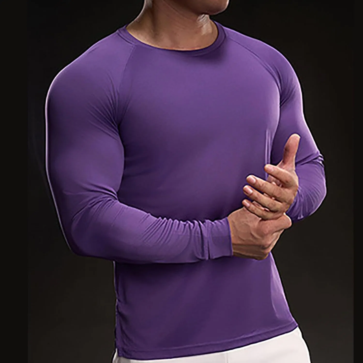 Мужская компрессионная футболка для фитнеса, Purple — фото 3