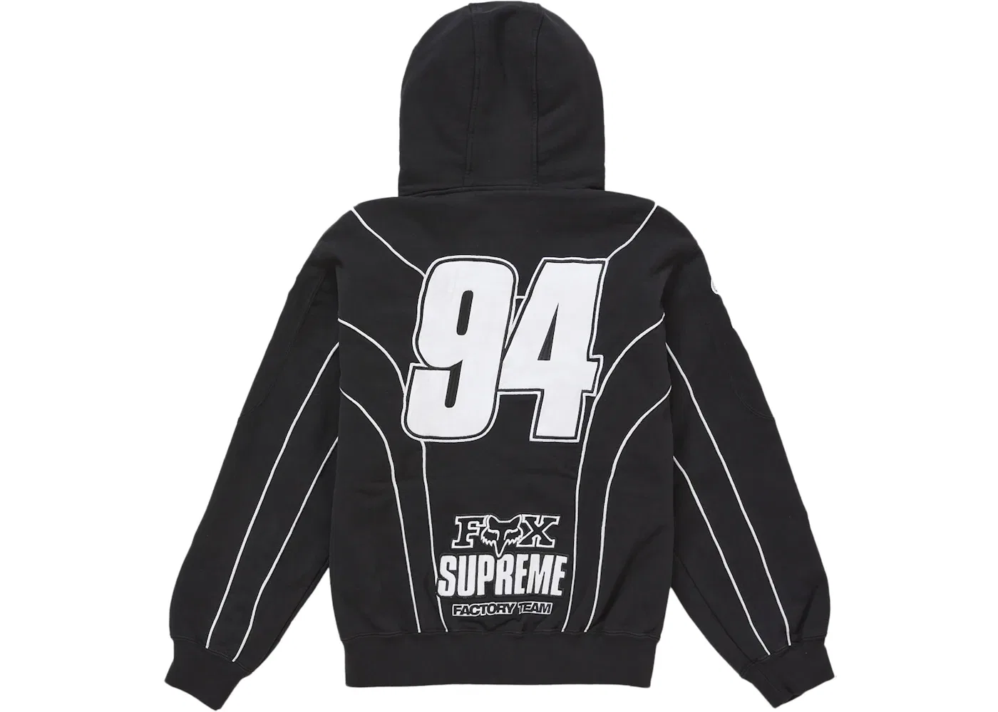 Мужская худи с принтом Supreme Fox Racing Zip Up Hooded Sweatshirt, Black — фото 2