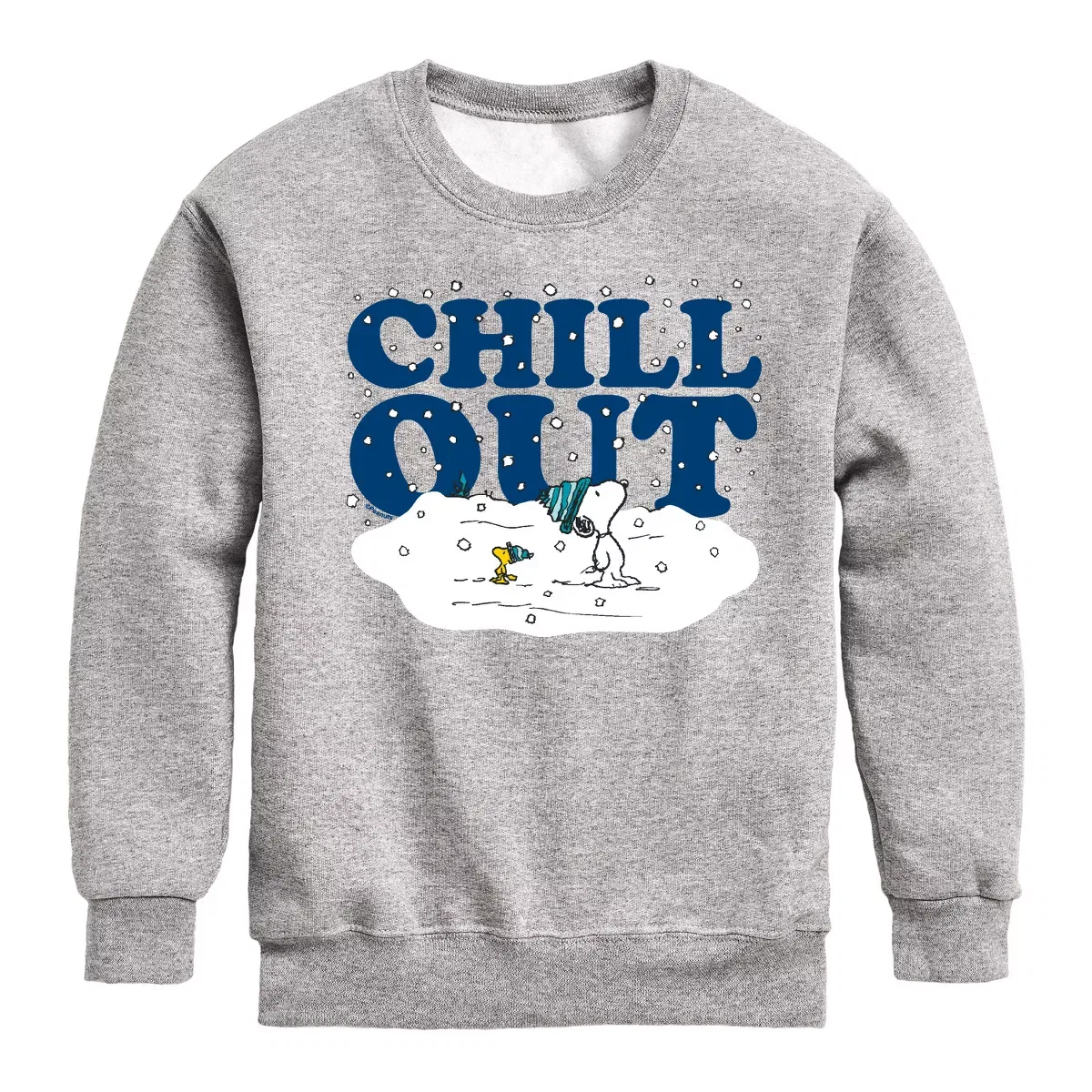 Детский свитшот с принтом Chill Out Peanuts, Athletic Heather