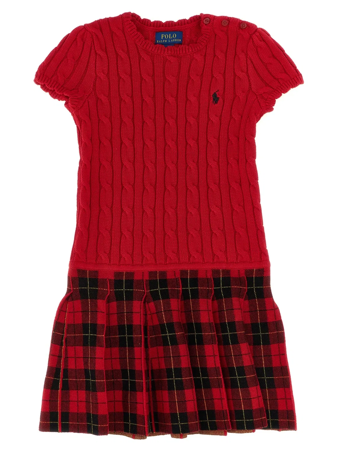 Вязаное платье косами Polo Ralph Lauren, красный