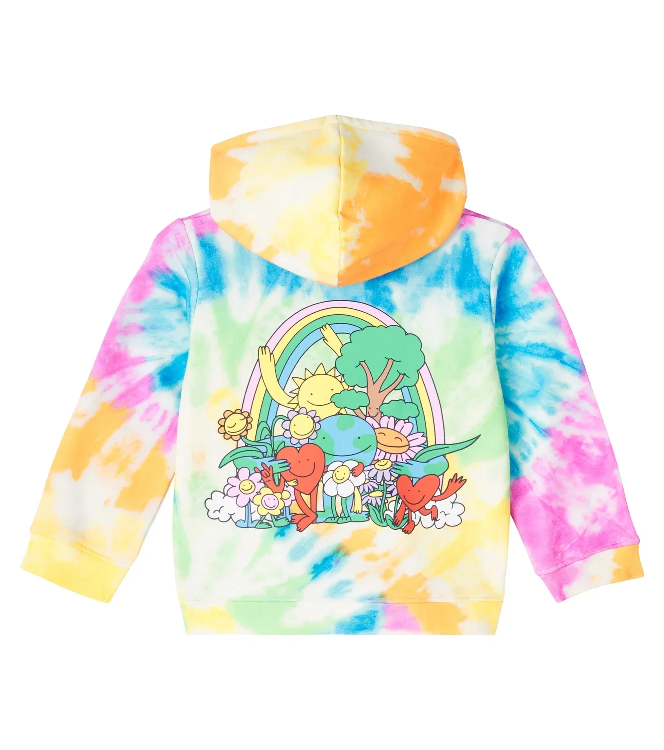 Футболка с капюшоном Tie-Dye Stella Mccartney Kids, черный — фото 4