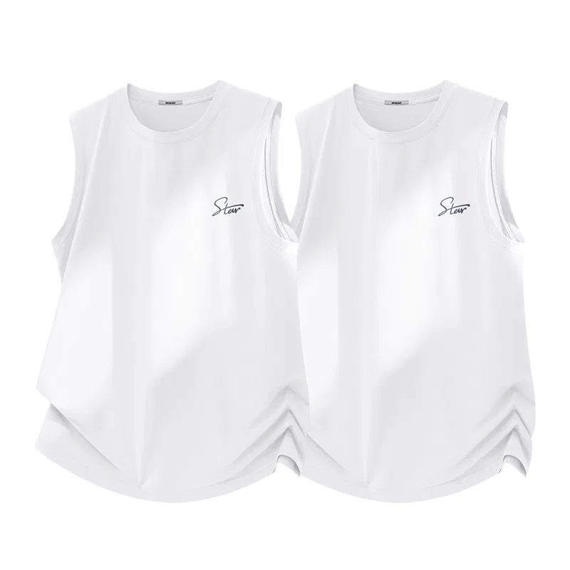 Детская майка-борцовка с принтом MINISO, Цвет White+White (Mb Sparkling Star Chest Logo)