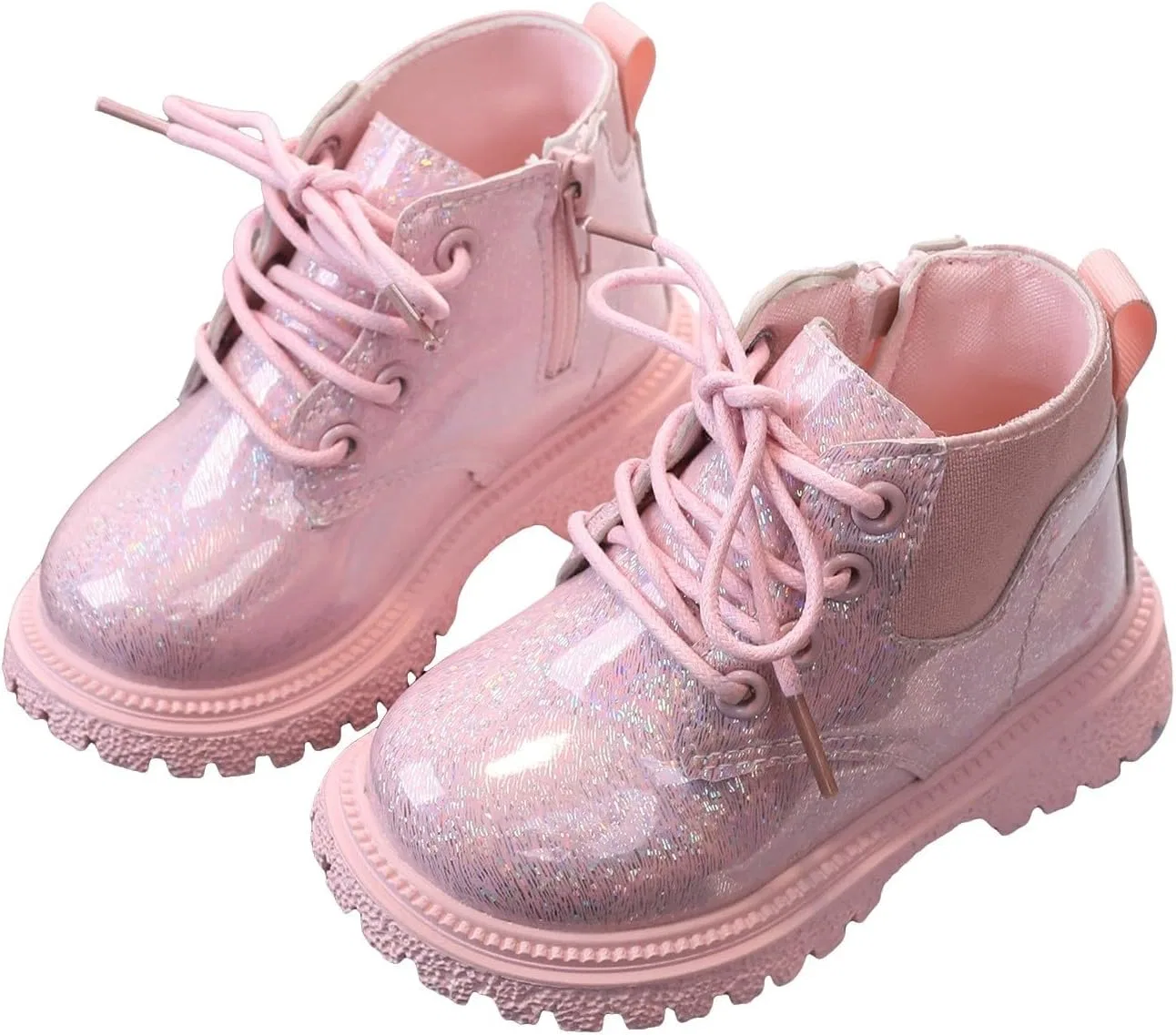 Детские зимние ботинки на шнуровке с боковой молнией IWIHMIV, Pink