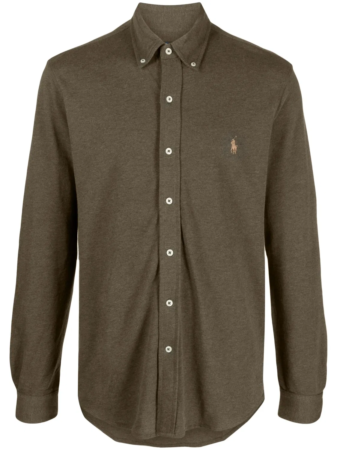 Рубашка из Хлопка с Вышивкой Horseferry Polo Ralph Lauren, хаки