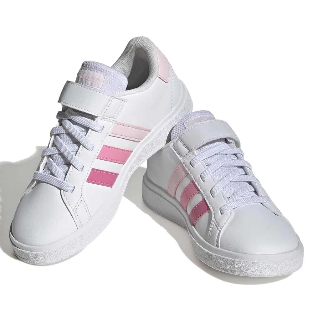Детские кроссовки для мальчиков с эластичными шнурками Grand Court 2.0 Adidas, Clear Pink Bliss Pink Pink Fusion — фото 4