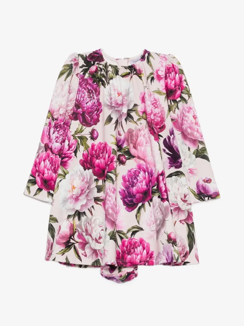 Длинное платье с цветочным принтом Dolce & Gabbana Kids, бежевый