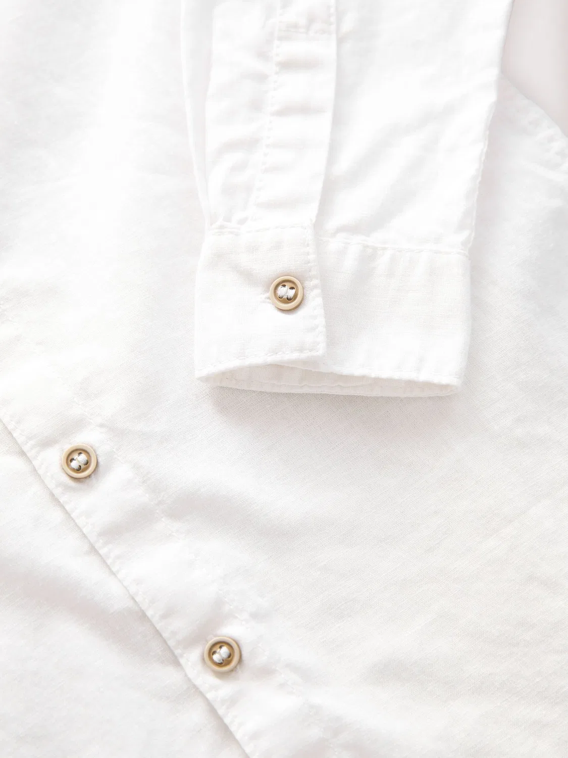 Рубашка с воротником гранд, модель Grandad Collar Next, кремовый — фото 4