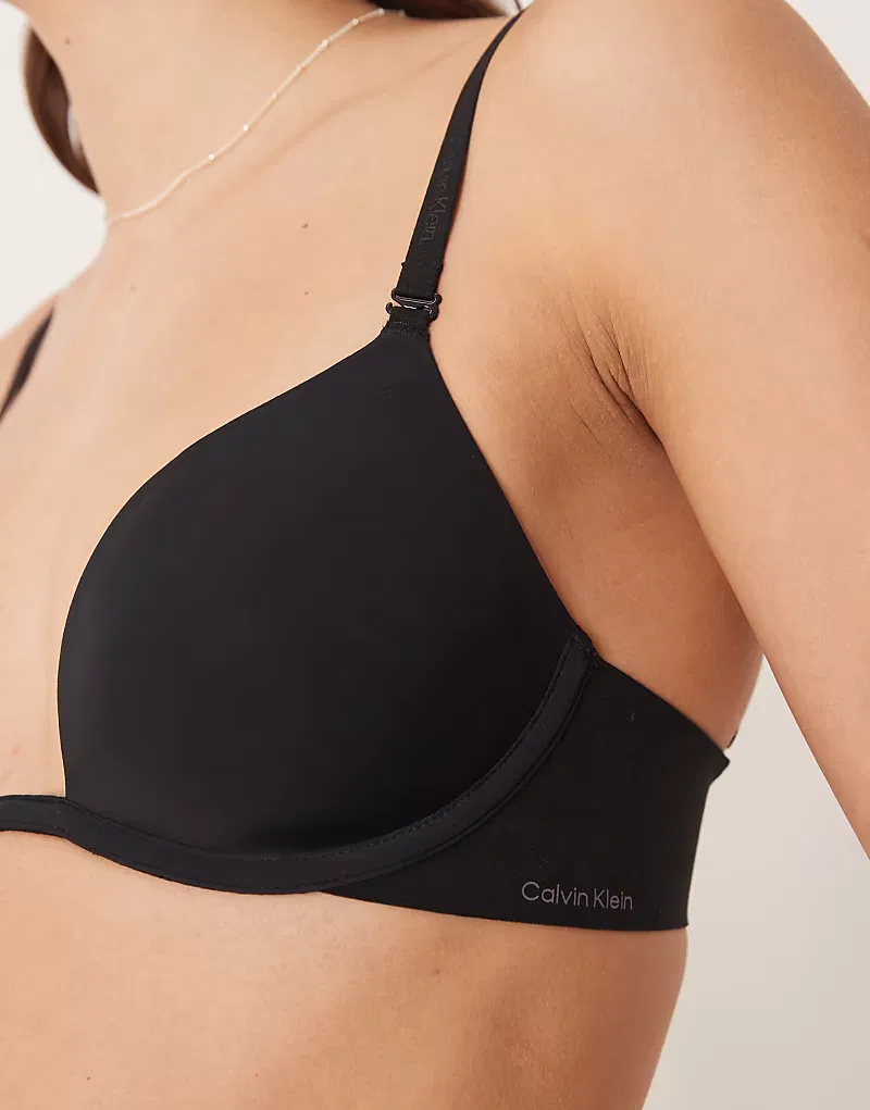 Бюстгальтер Calvin Klein Perfect Fit с глубоким вырезом, черный — фото 2