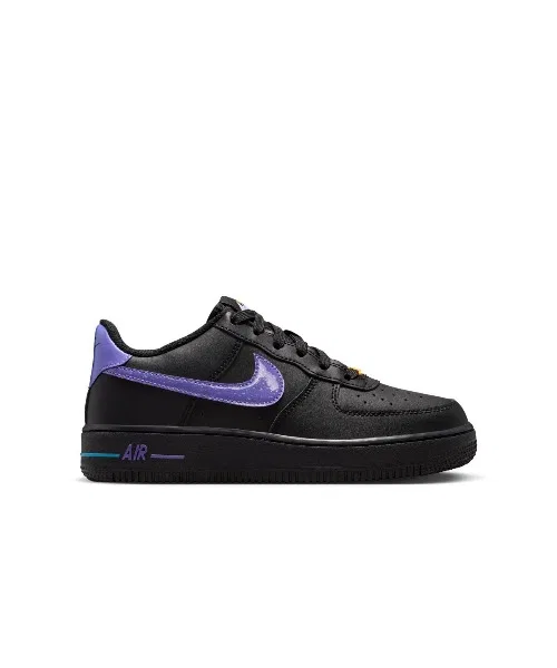 Детские кожаные кроссовки с низким профилем NIKE Air Force 1, Black — фото 4