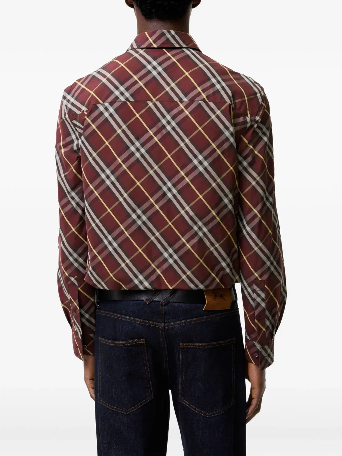 Хлопковая рубашка классического кроя, красная Burberry, красный — фото 3