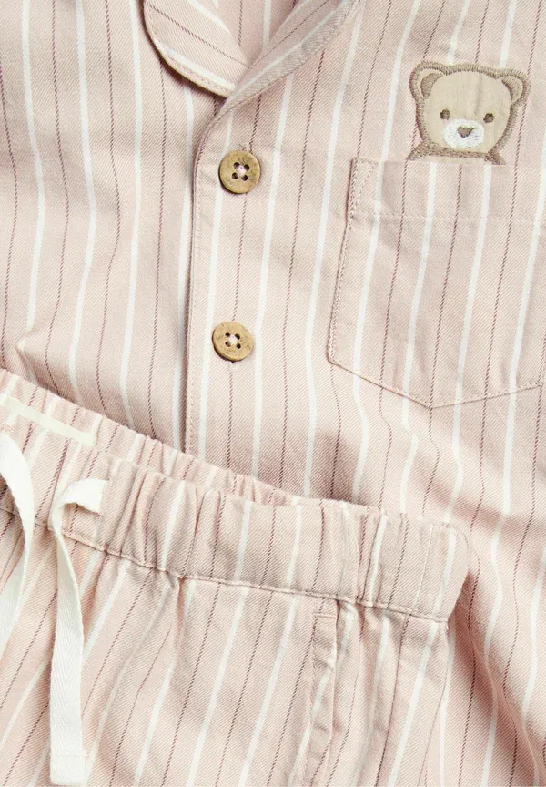 Пижама полосатая Striped teddy bear - pyjama set Newbie, Light Pink, светло-розовый — фото 3