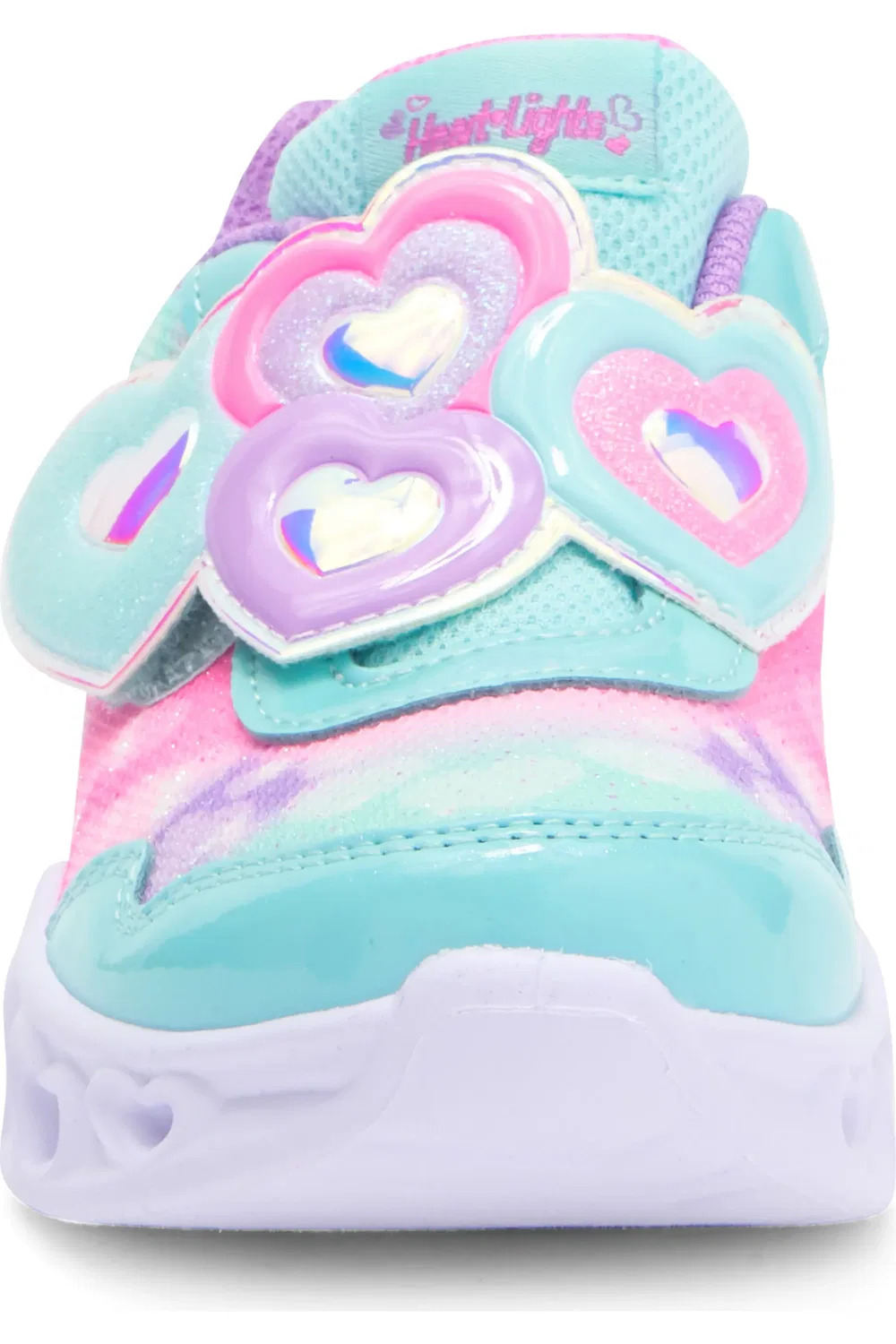 Кроссовки детские со светодиодами Heart Lights SKECHERS, Turquoise/Lavender — фото 4