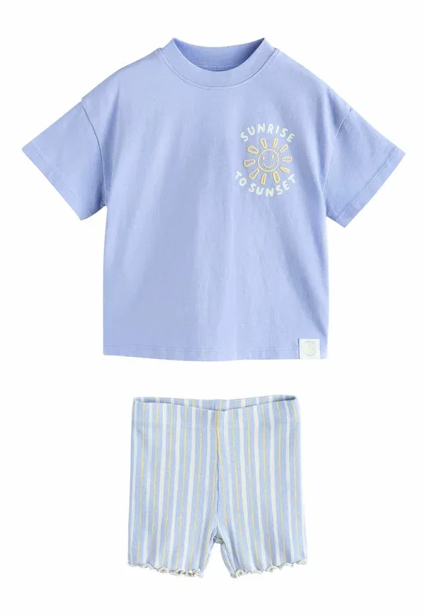 Комплект из футболки и шорт с принтом Regular fit - short sleeve t-shirt and cycle shorts set Next sunshine, голубой