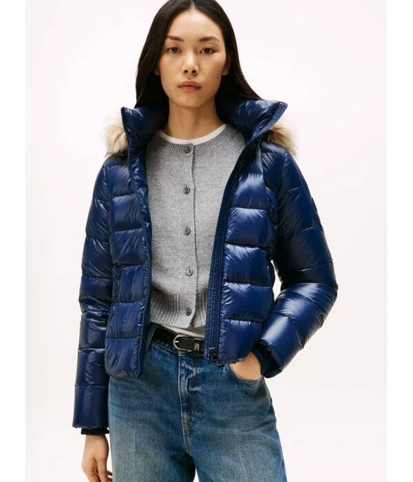 Женская куртка-пуховик с наполнителем из пуха Slim Fit Tommy Hilfiger, Blu Marino
