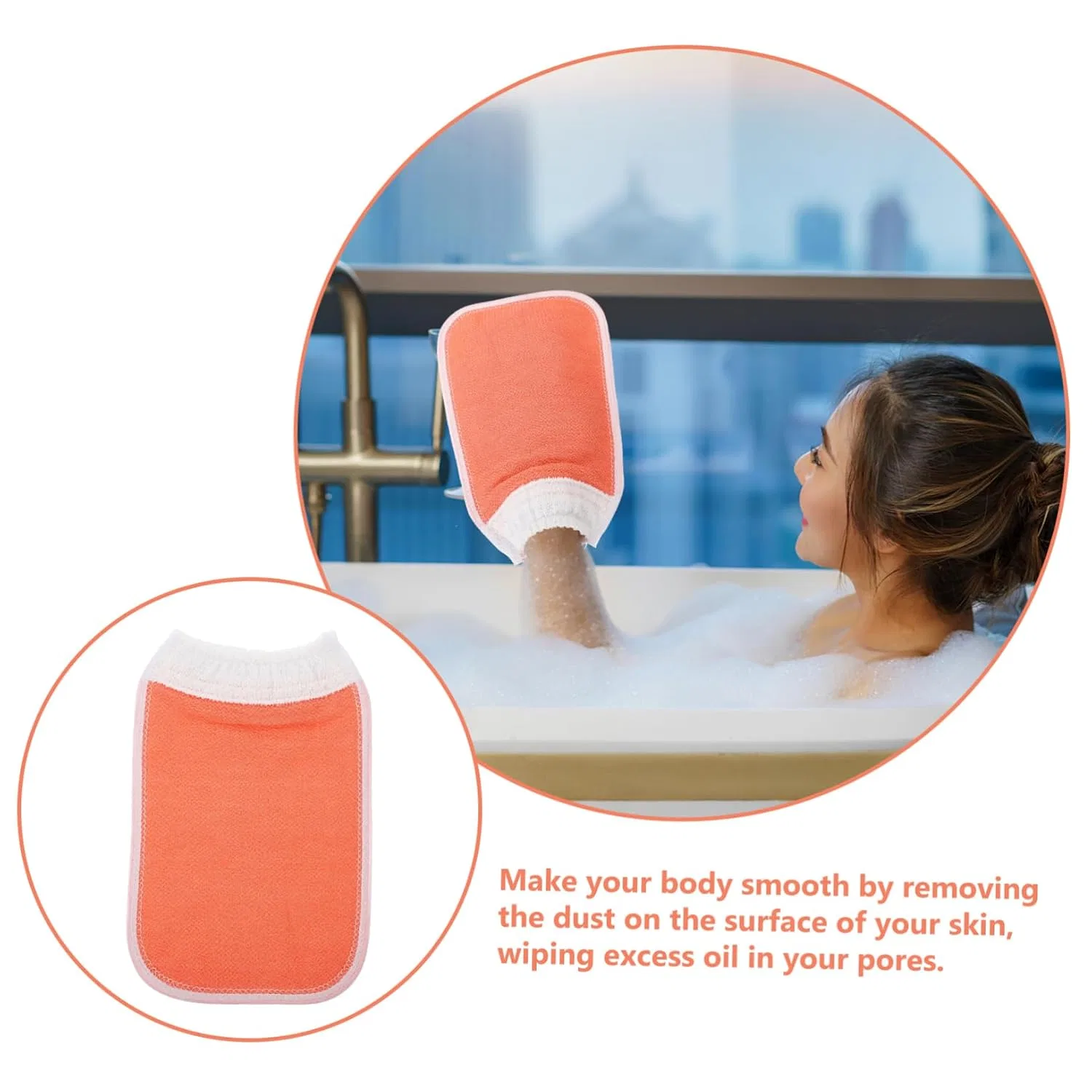 Мочалка для душа Exfoliating Gloves, Mikinona, серый, 18x13 см — фото 4