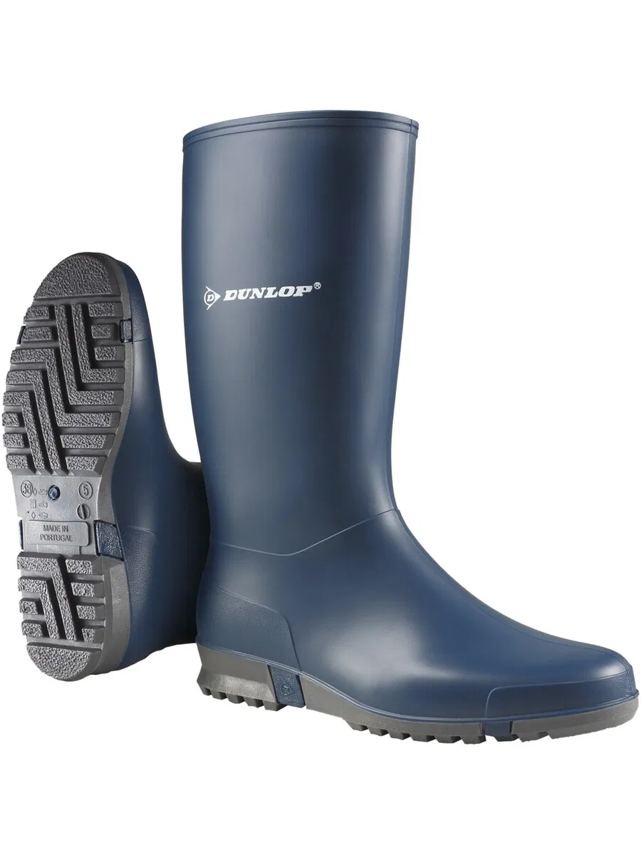 Резиновые сапоги DUNLOP темно-синего цвета — фото 2
