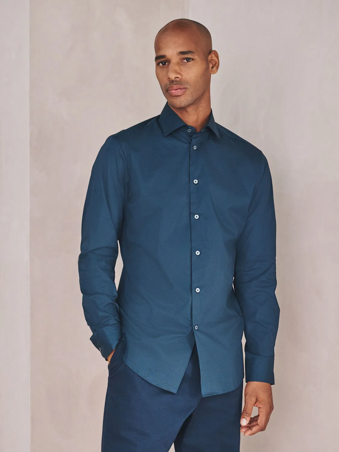 Рубашка формальная slim fit Next, темно-синий