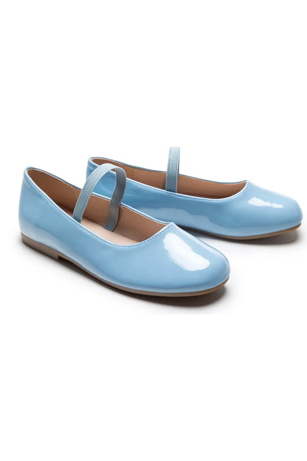Детские туфли балетки из атласа Colette Tulleen, Baby Blue — фото 3