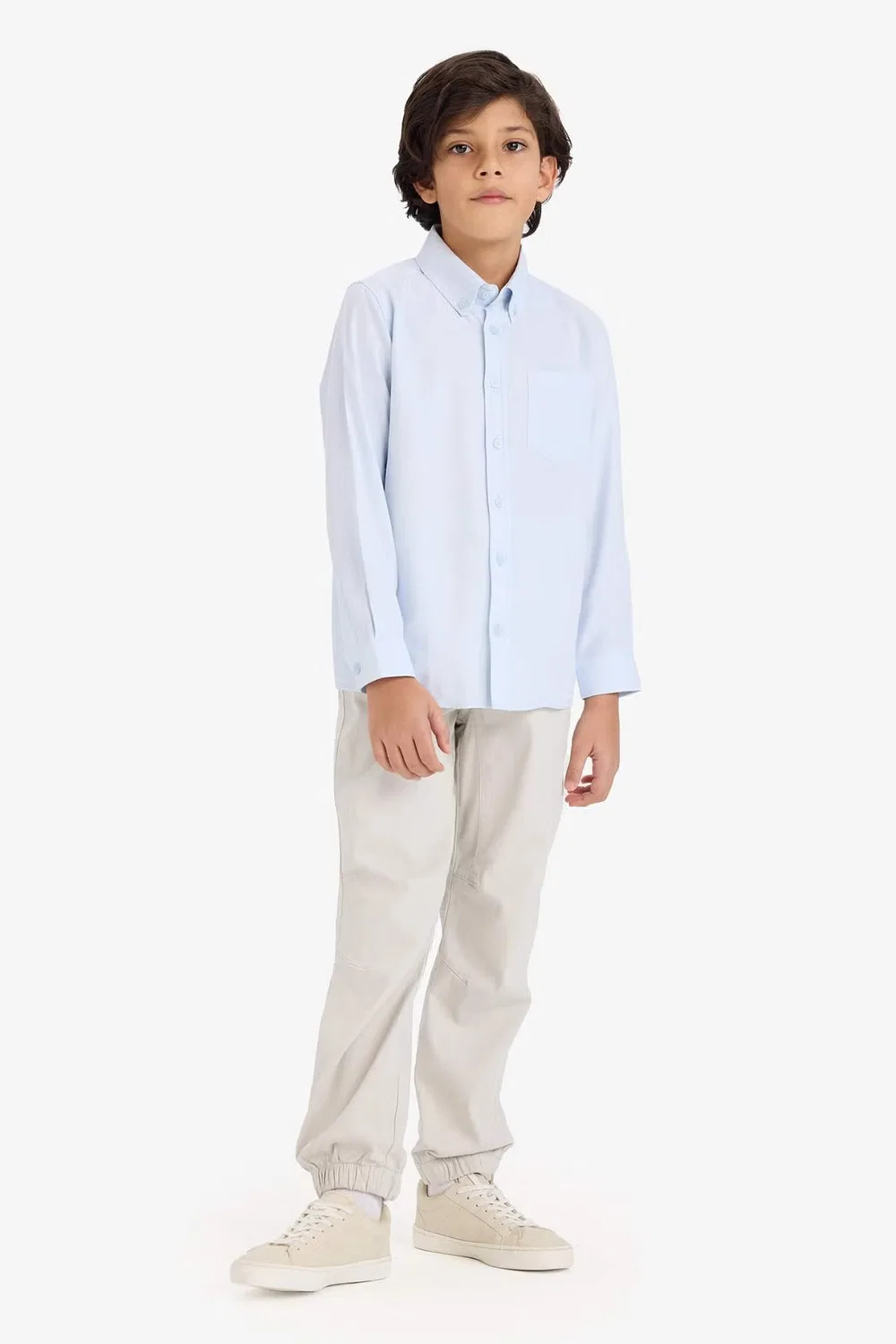 Рубашка с длинным рукавом Regular Fit Oxford Defacto, синий — фото 2