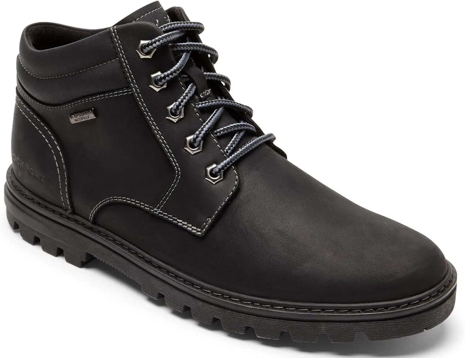Мужские ботильоны Rockport Weather Or Not с гладким носком, Black Leather Suede