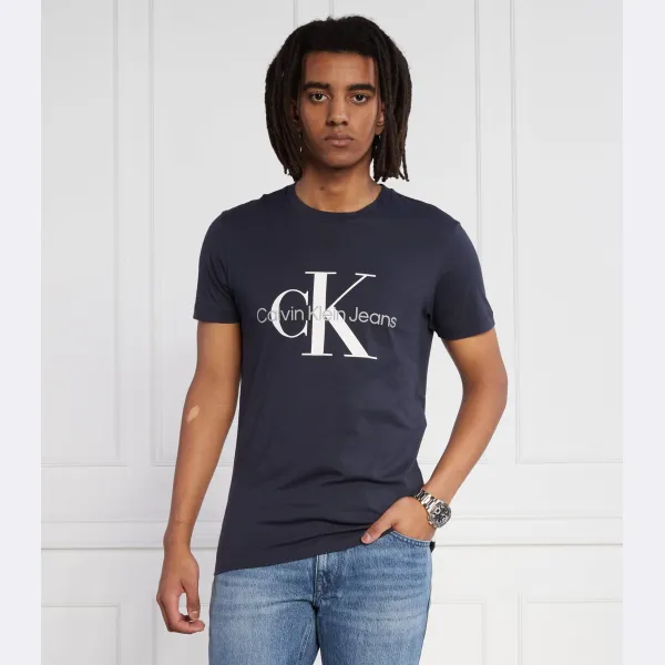 Футболка с монологом приталенного кроя Calvin Klein, синий — фото 2