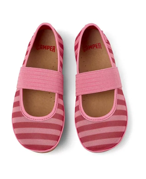 Балетки детские Camper right leather flats, натуральная кожа, розовый — фото 3